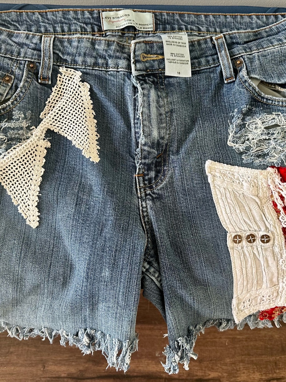 Bohemian denim shorts